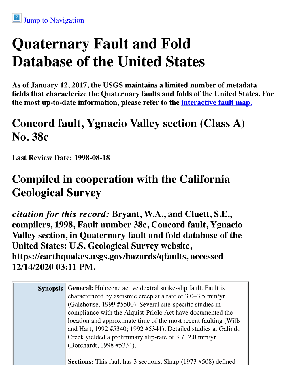 Quaternary Fault and Fold Database of the United States