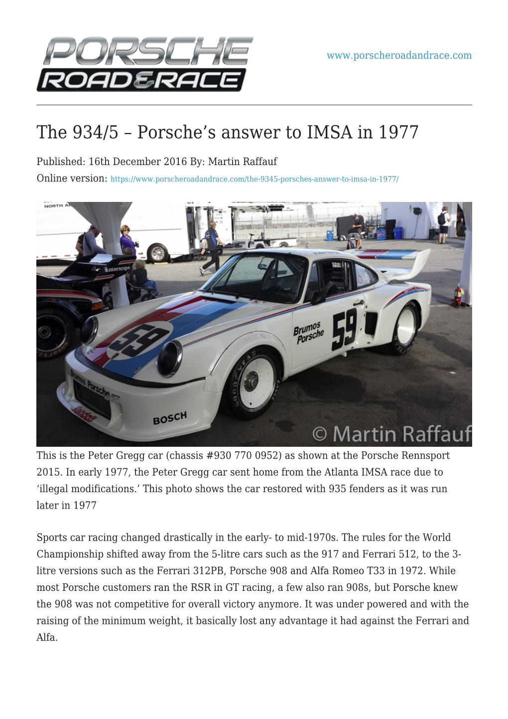 Porsche's Answer to IMSA in 1977