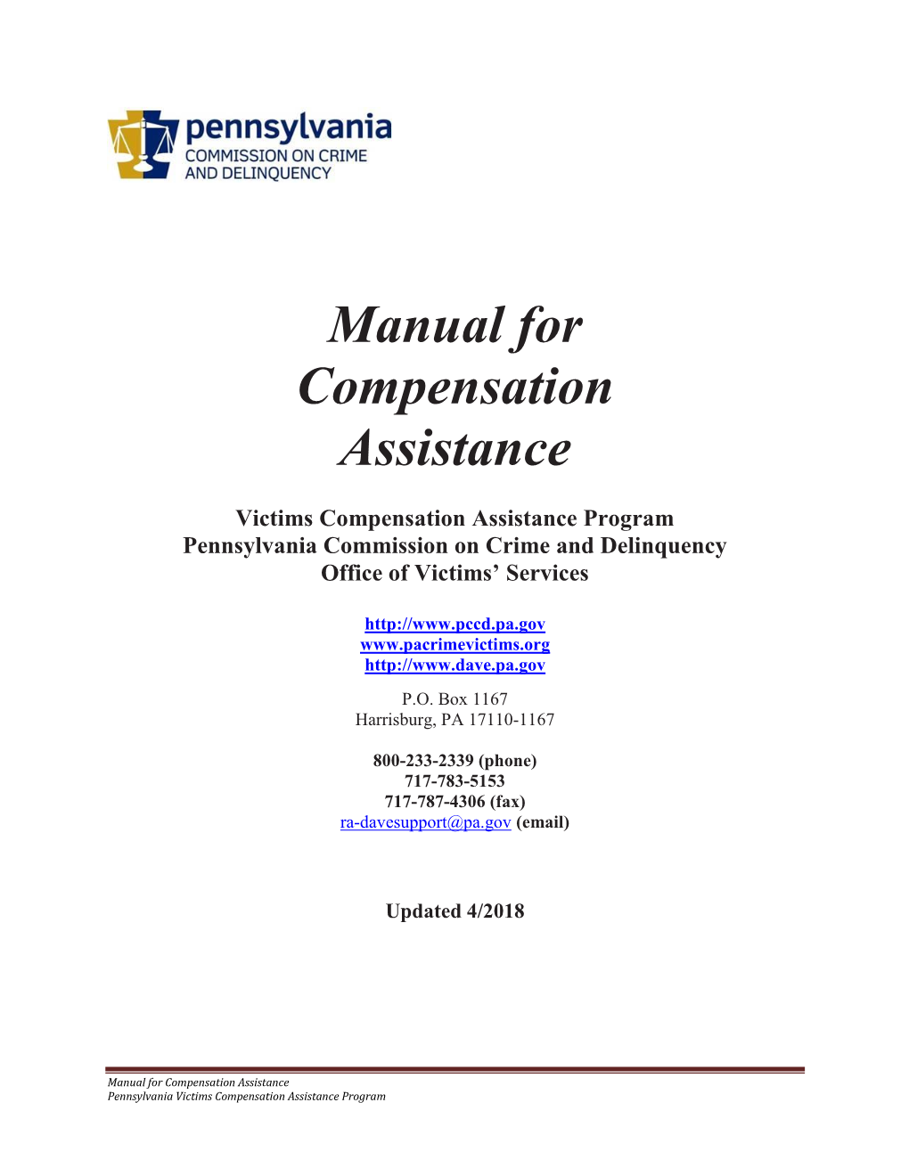 Manual for Compensation Assistance