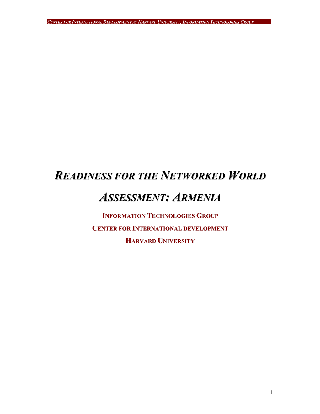 Networked Readiness of Armenia