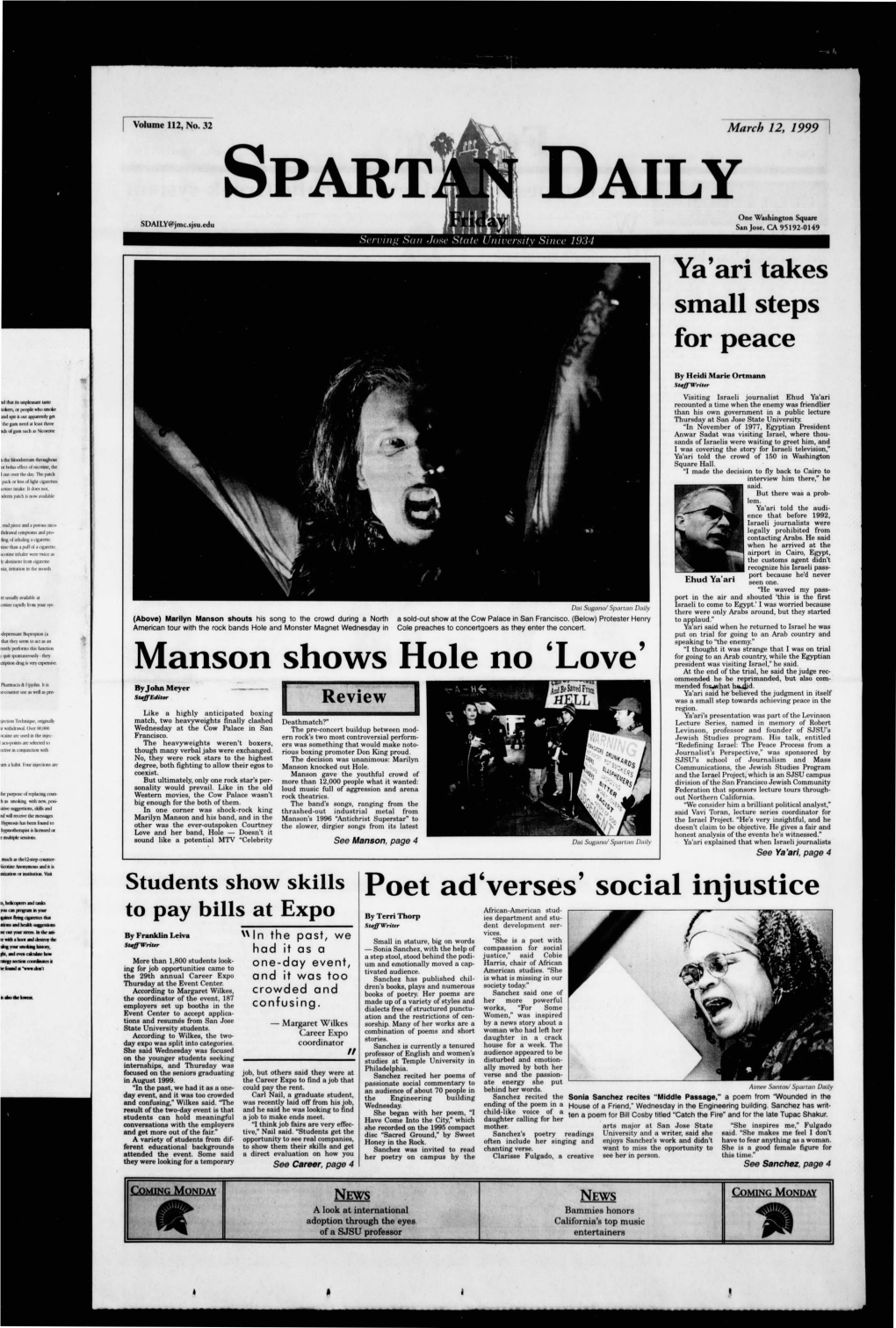 Manson Shows Hole No 'Love' at the End of the Trial, He Said the Judge Rec- Ommended He Be Reprimanded, but Also Com- Rharmmu Lt Piohn T