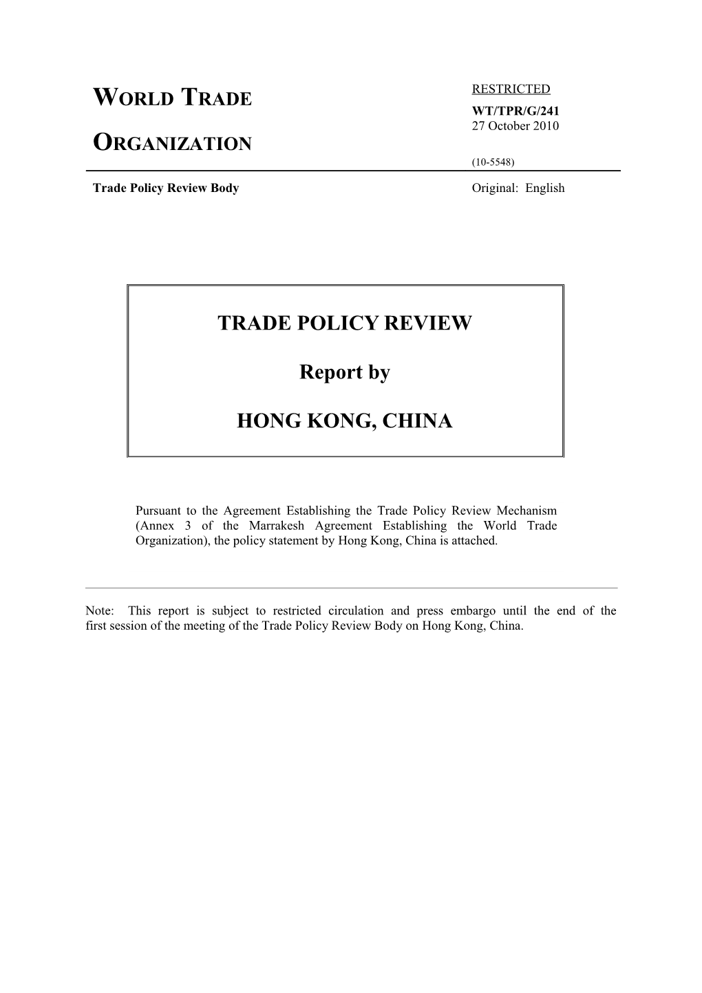 Trade Policy Review Body s3