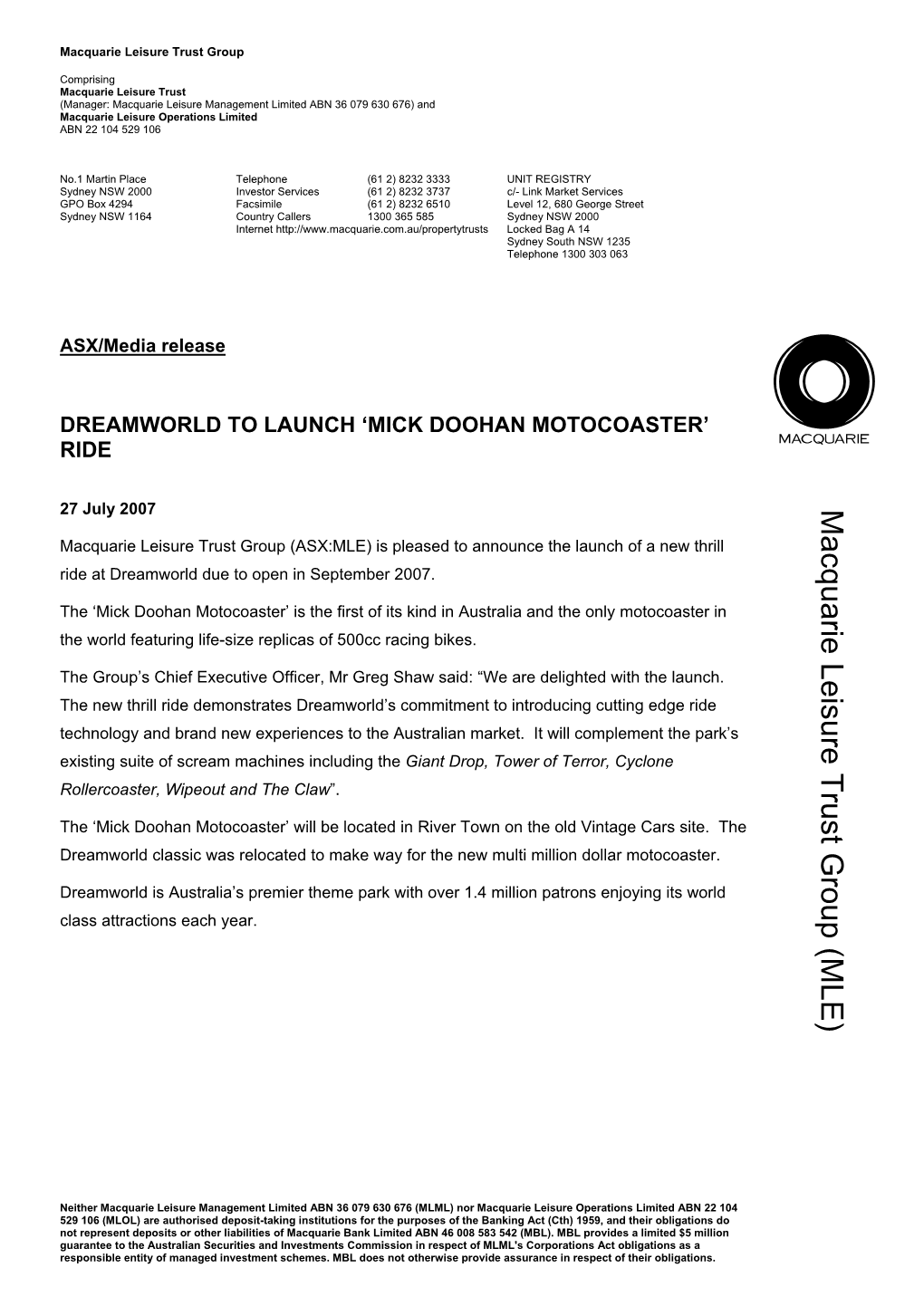 ASX/Media Release