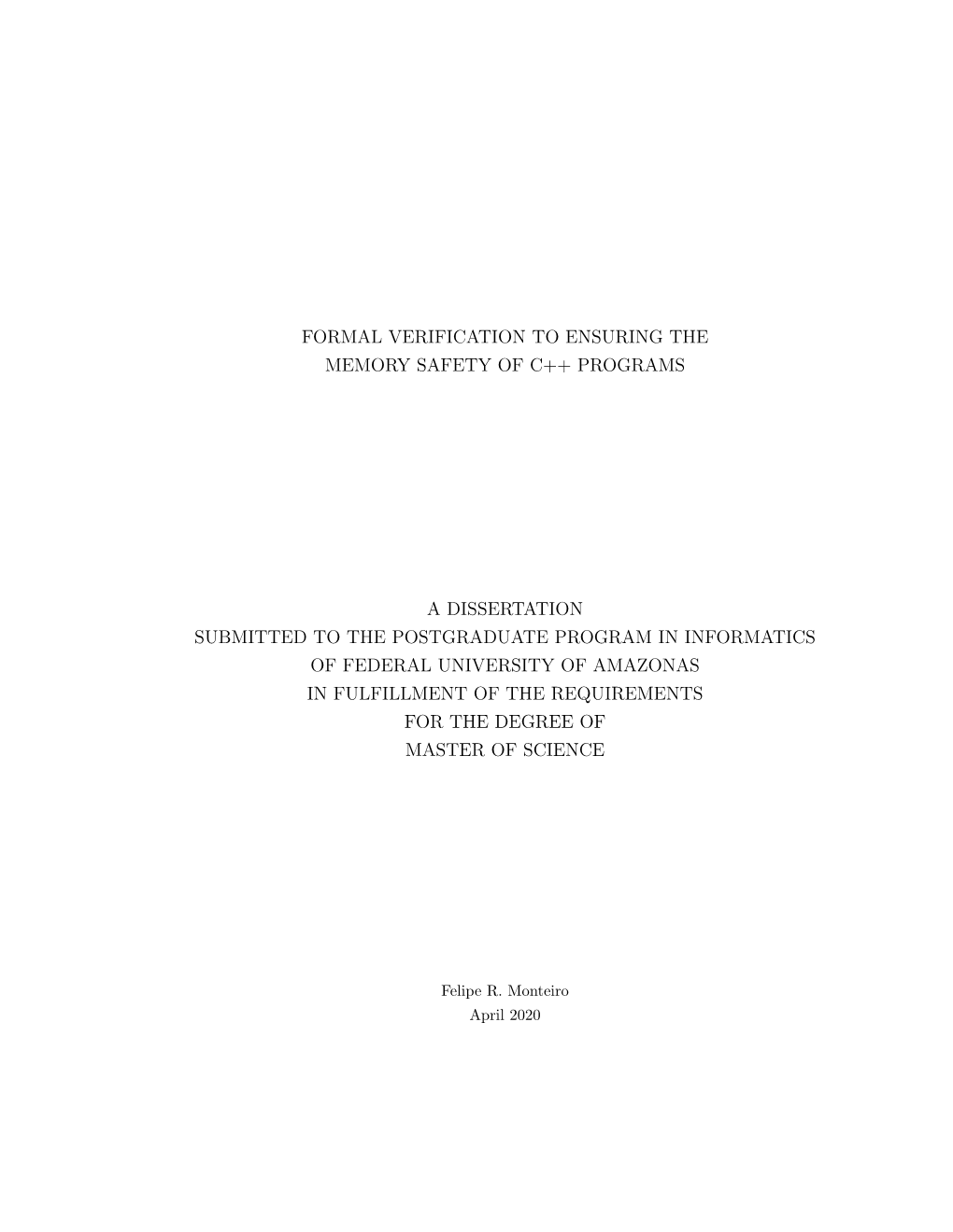 Formal Verification to Ensuring the Memory Safety of C++ Programs