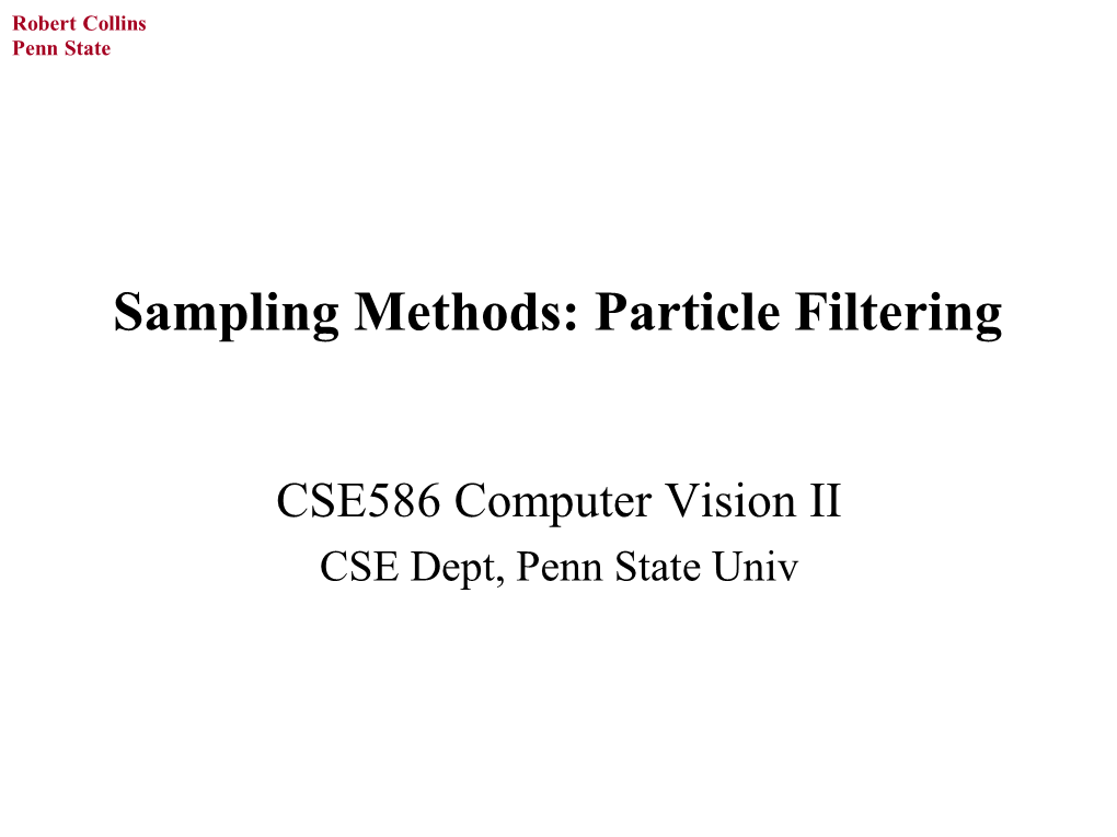 Particle Filtering