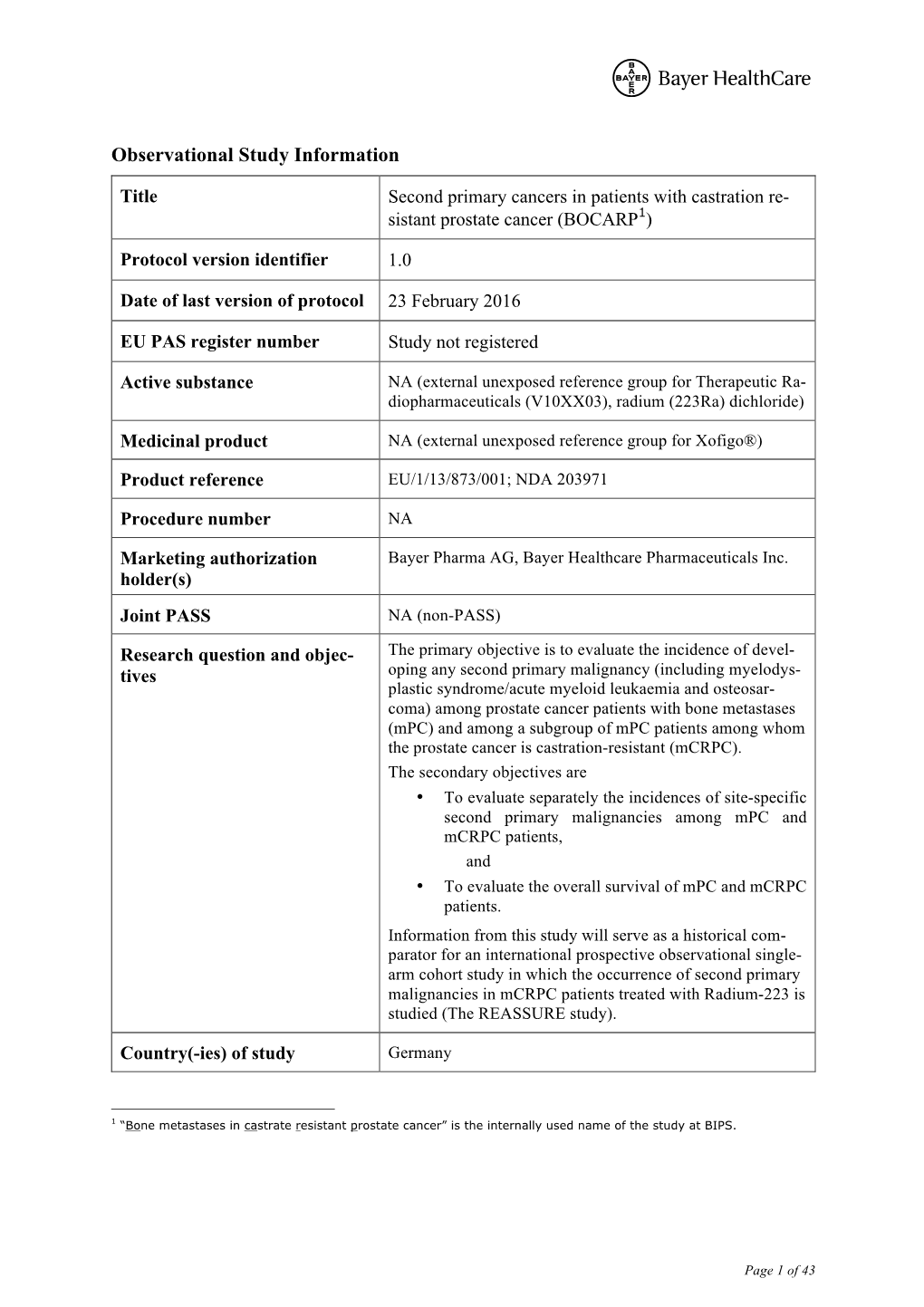 Observational Study Information