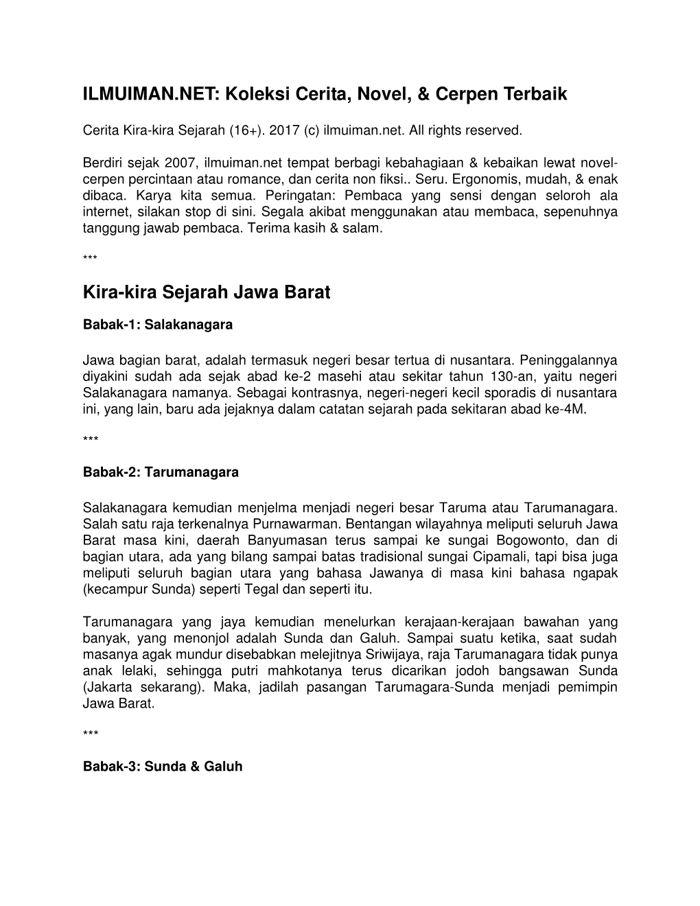 Koleksi Cerita, Novel, & Cerpen Terbaik Kira-Kira Sejarah Jawa Barat