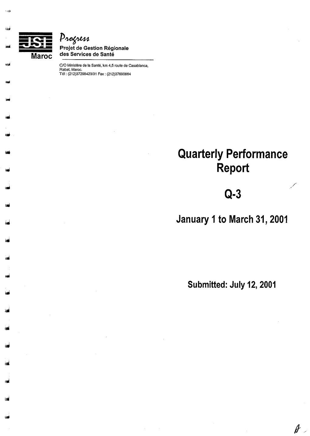 Quarterly Performance Report