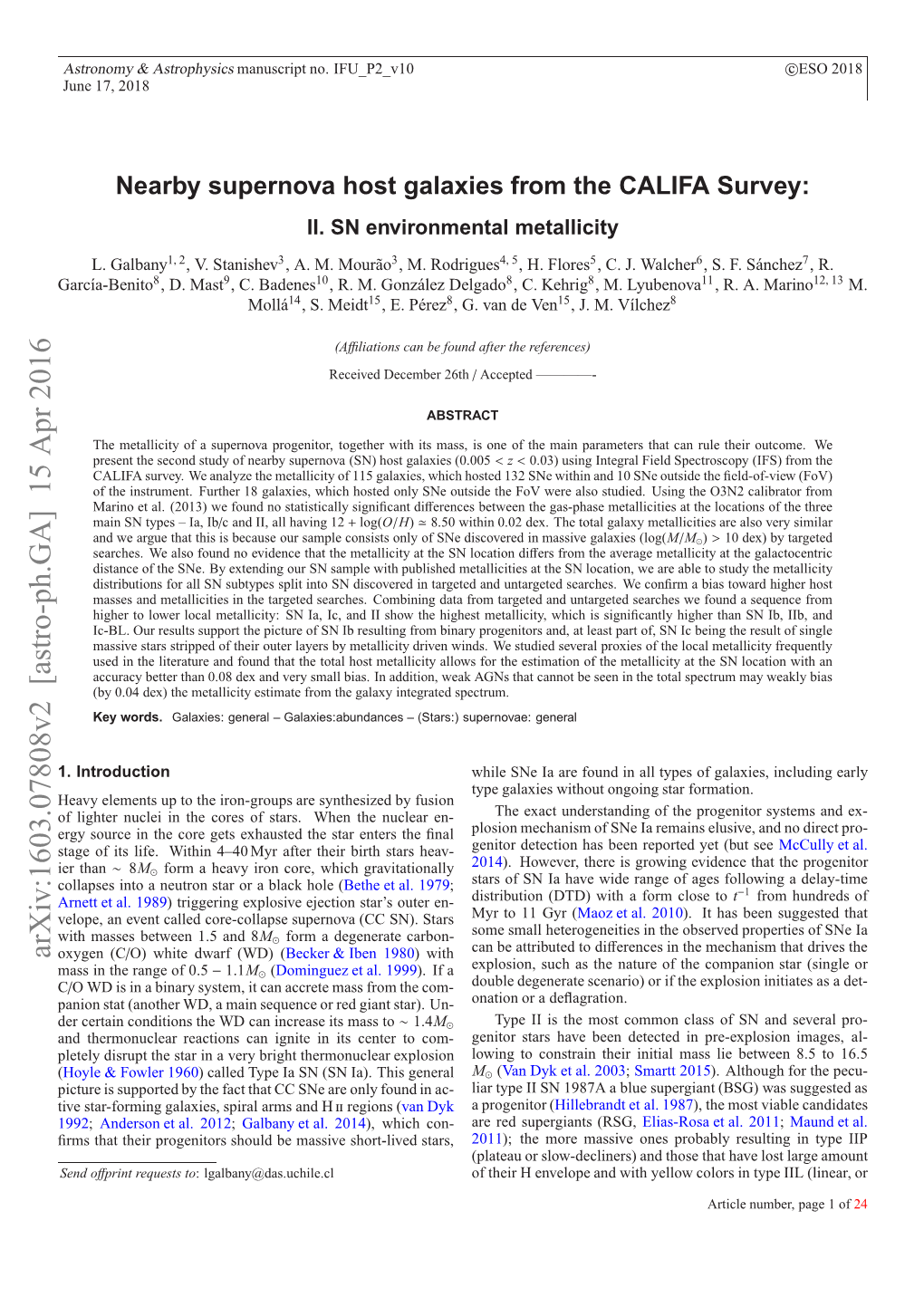 Nearby Supernova Host Galaxies from the CALIFA Survey: II. SN