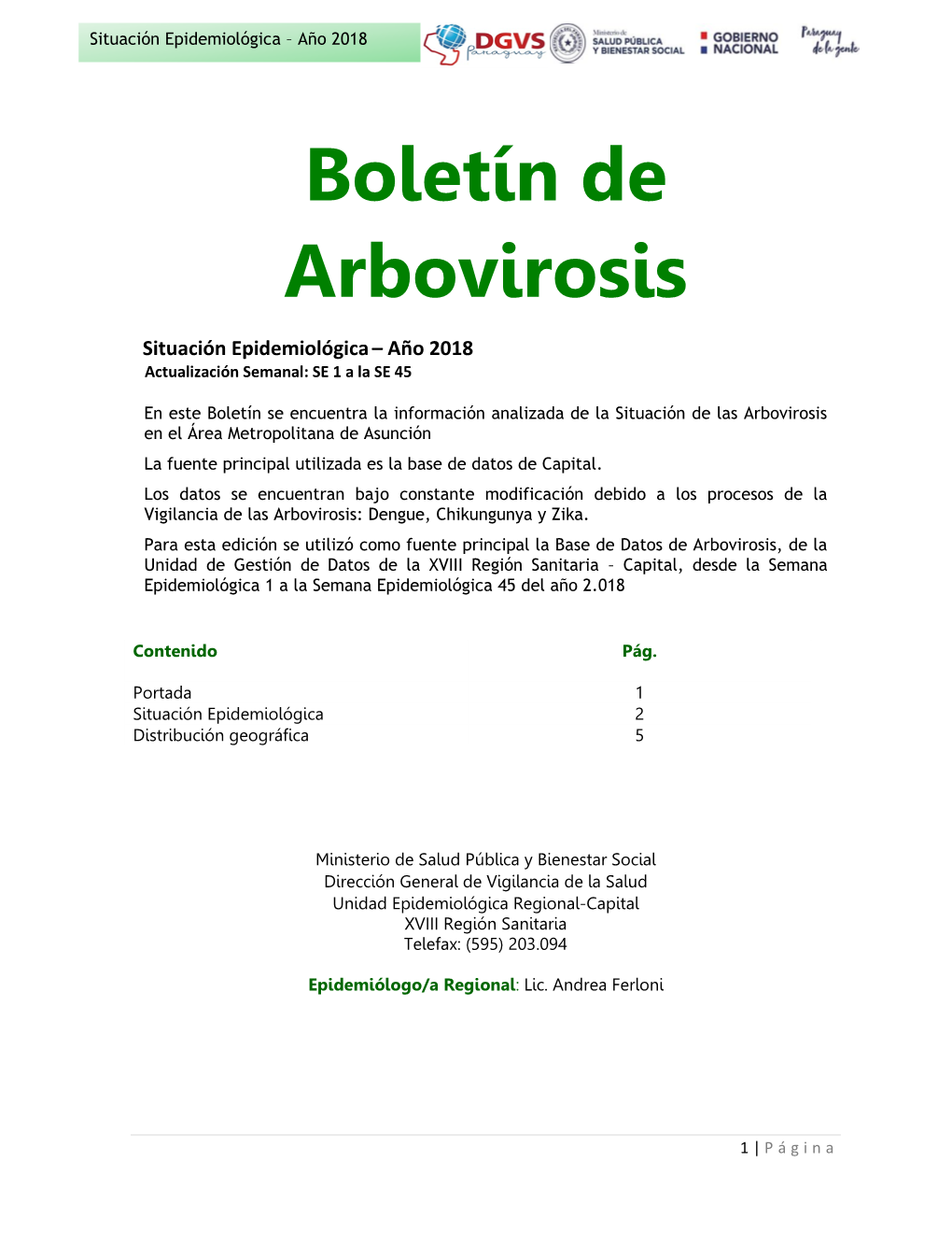 Boletín De Arbovirosis