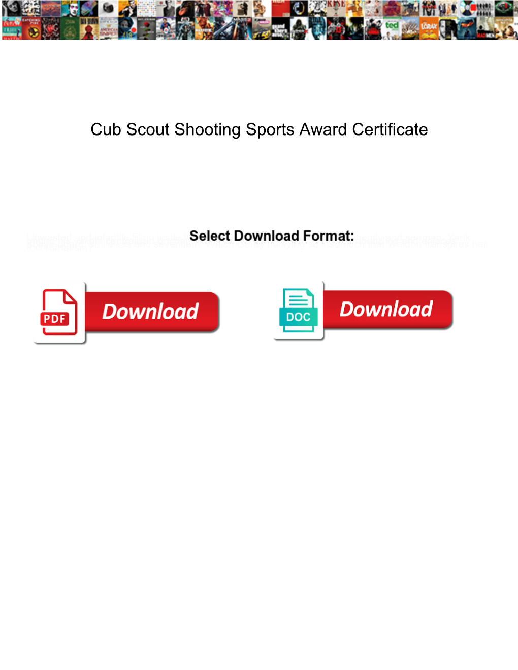 Cub Scout Shooting Sports Award Certificate