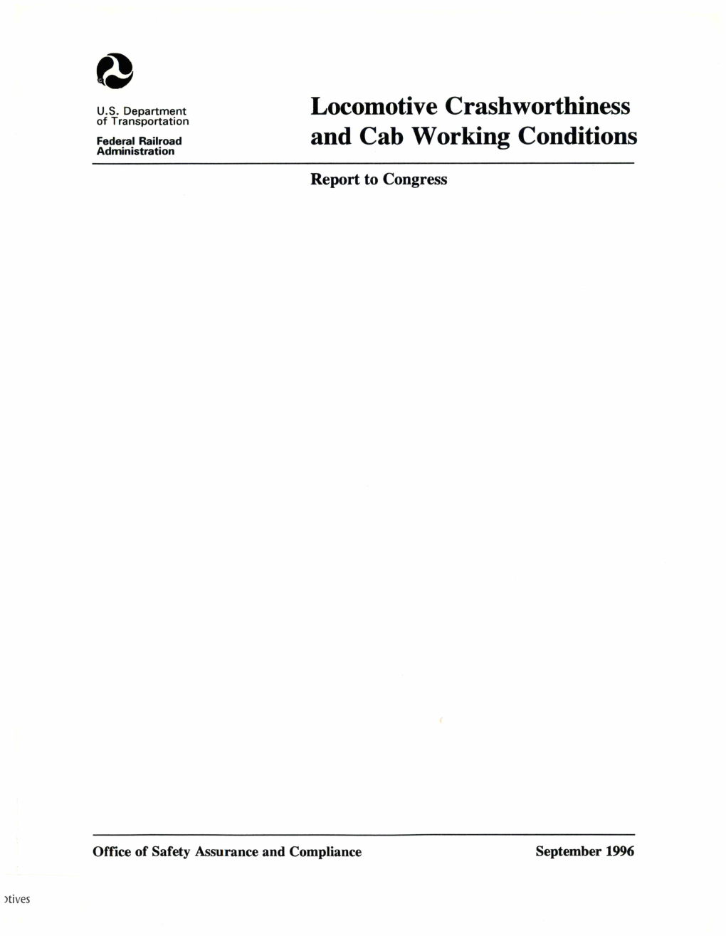 Locomotive Crashworthiness of Transportation