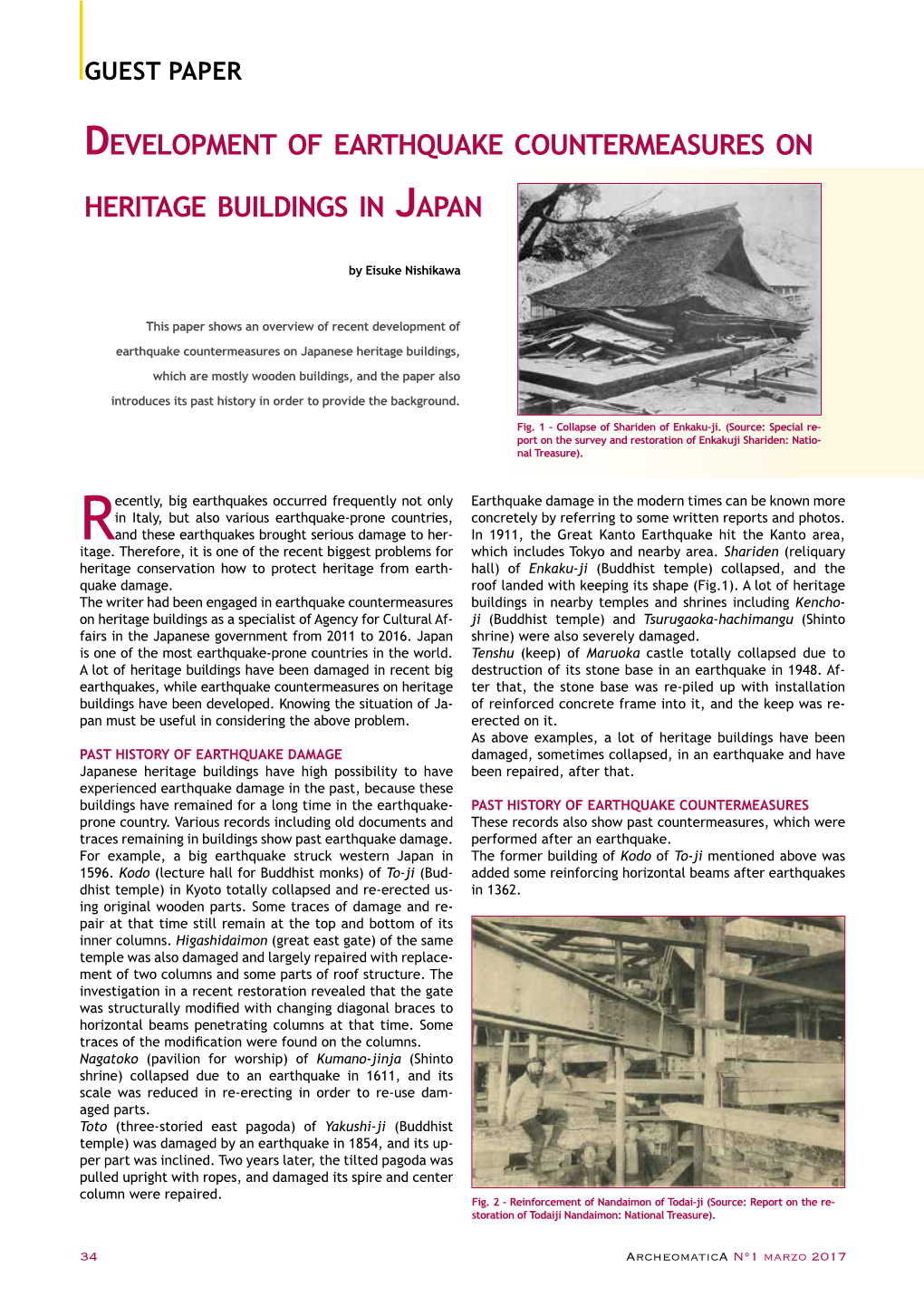 Development of Earthquake Countermeasures on Heritage Buildings in Japan