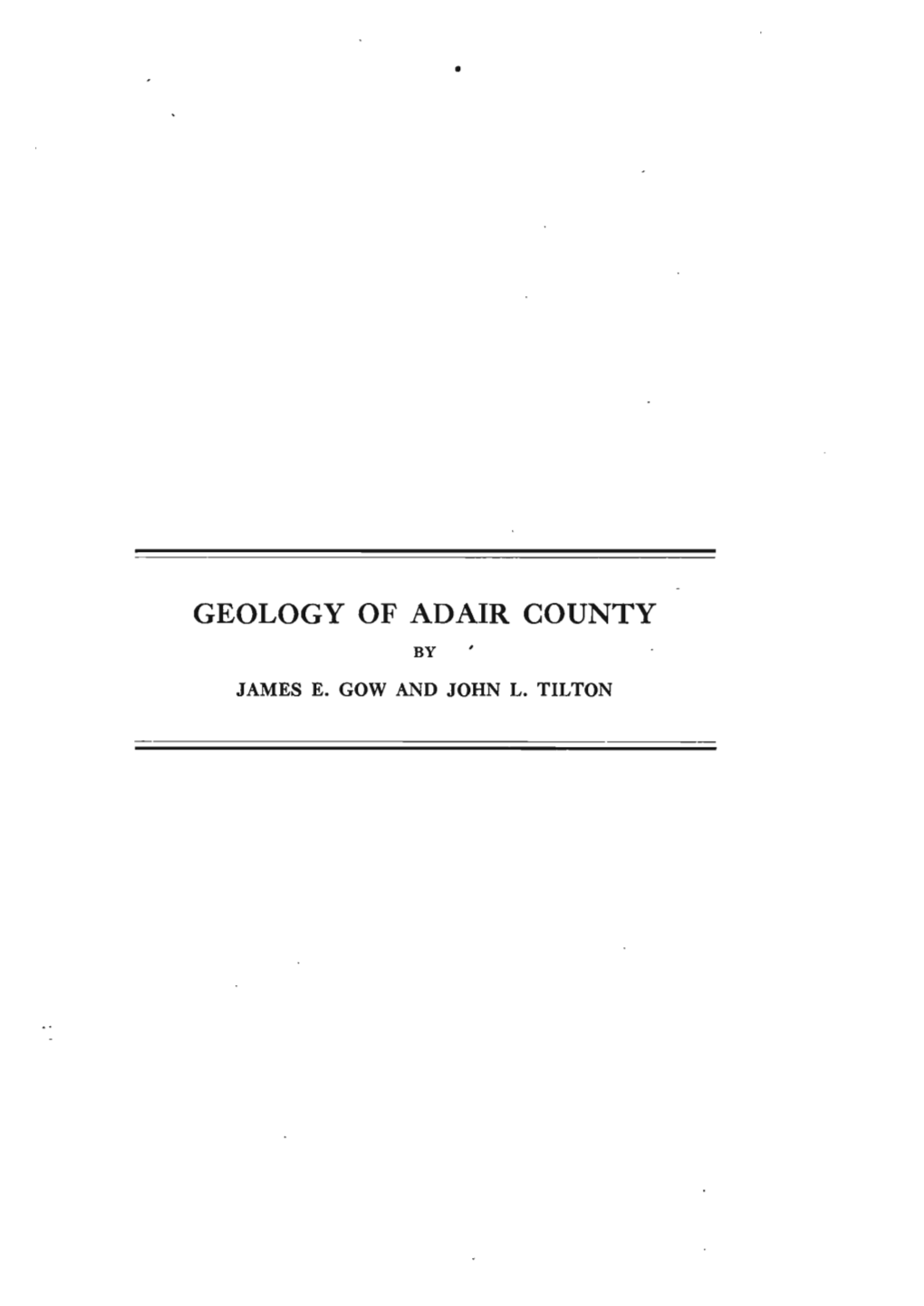 Geology of Adair County By