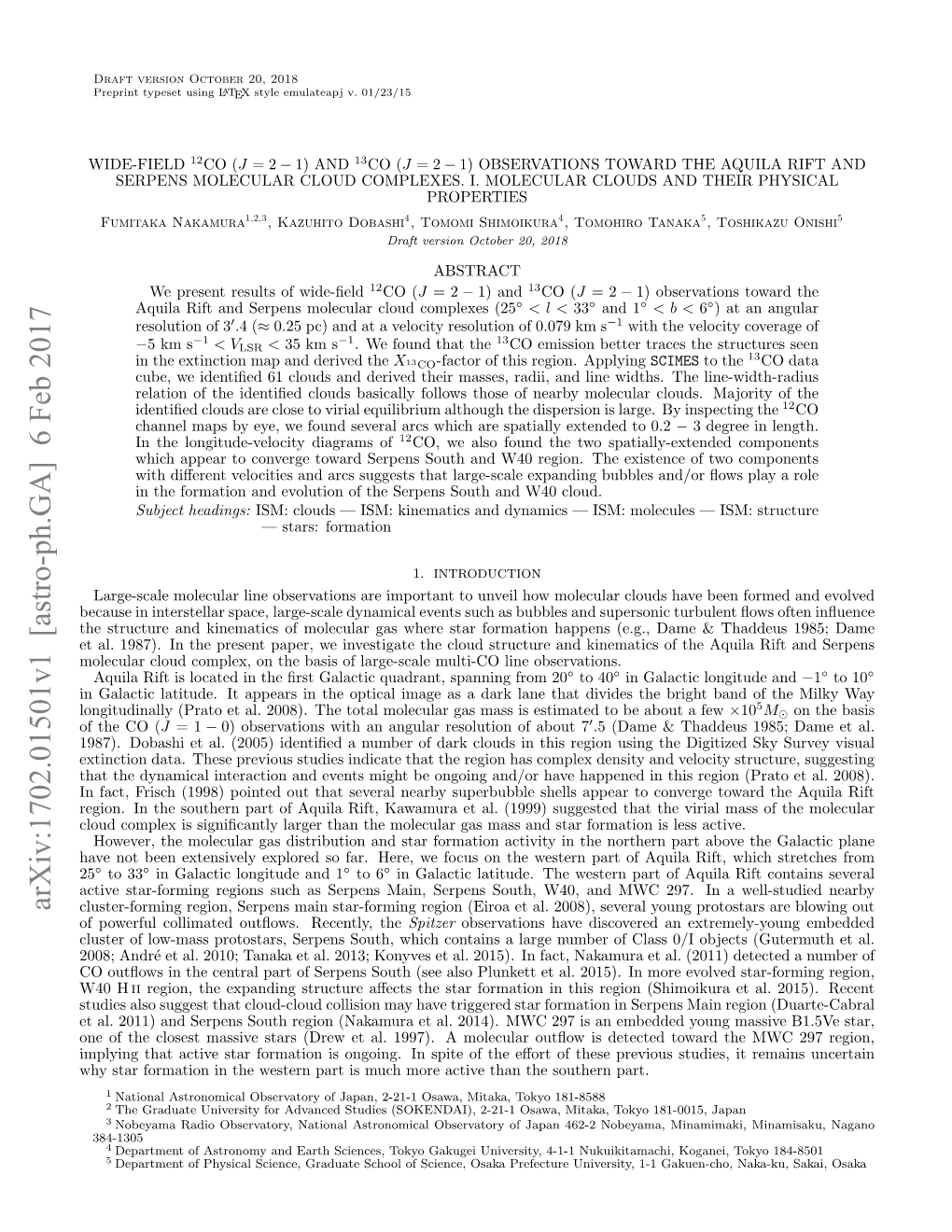 Wide-Field $^{12} $ CO ($ J= 2-1$) and $^{13} $ CO ($ J= 2-1