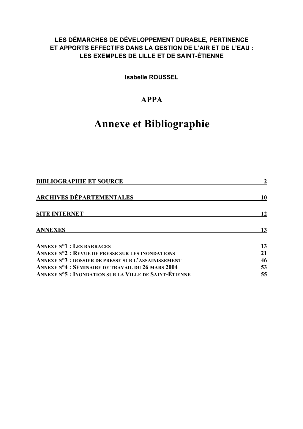 Annexe Et Bibliographie