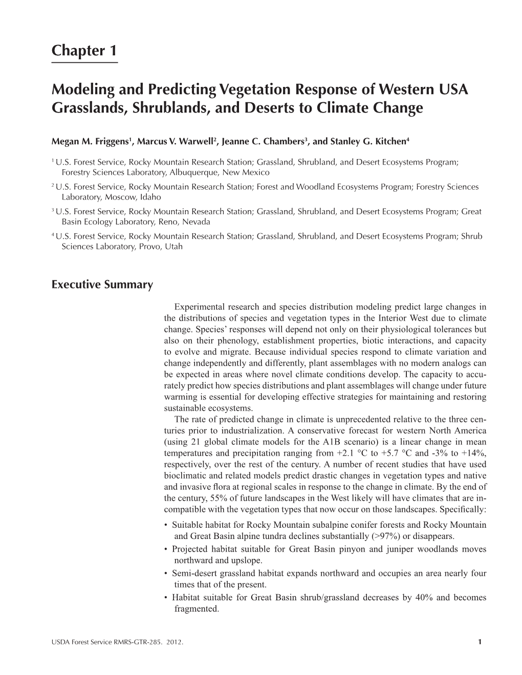 Climate Change in Grasslands, Shrublands