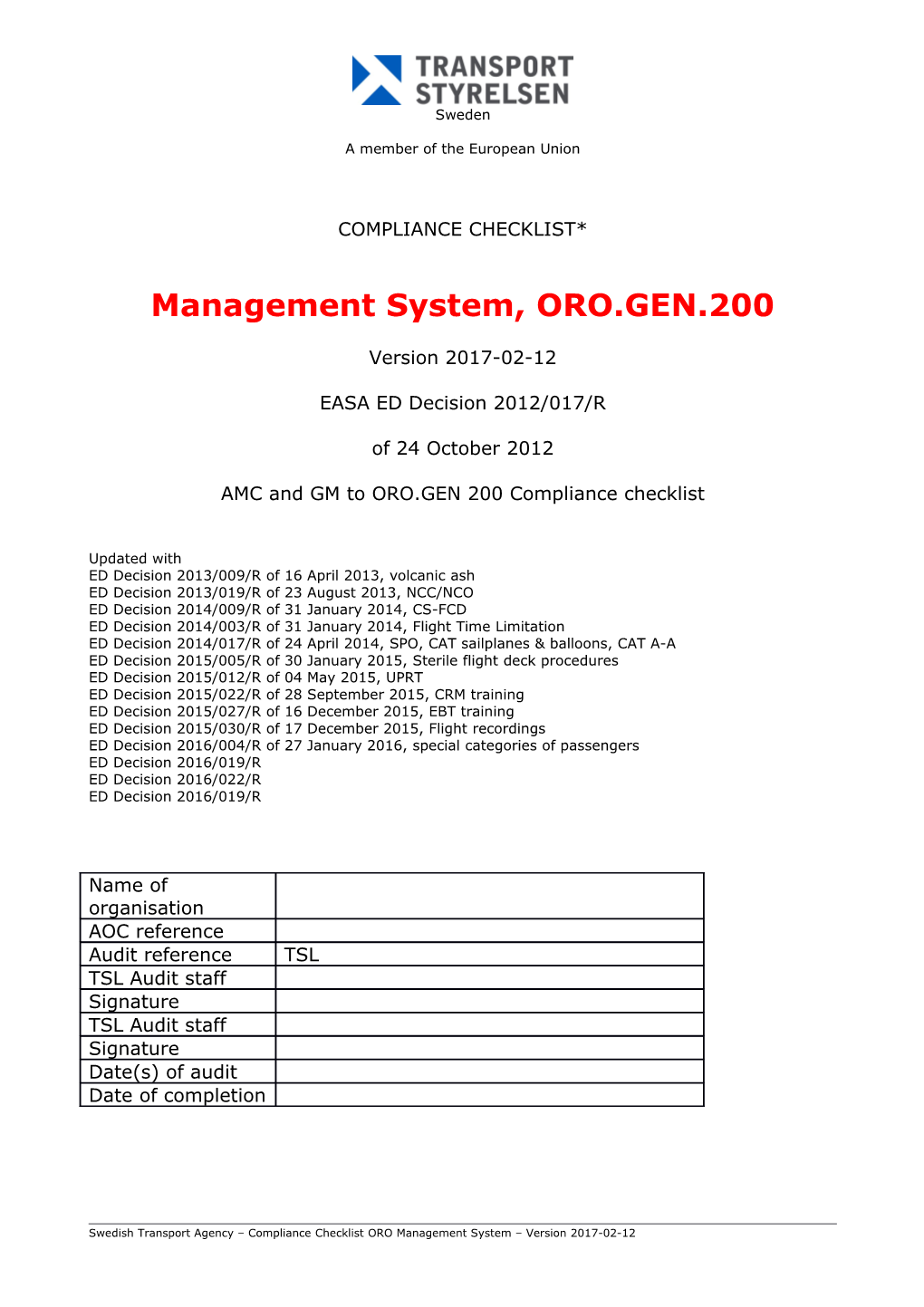 Swedish Civil Aviation Administration s2