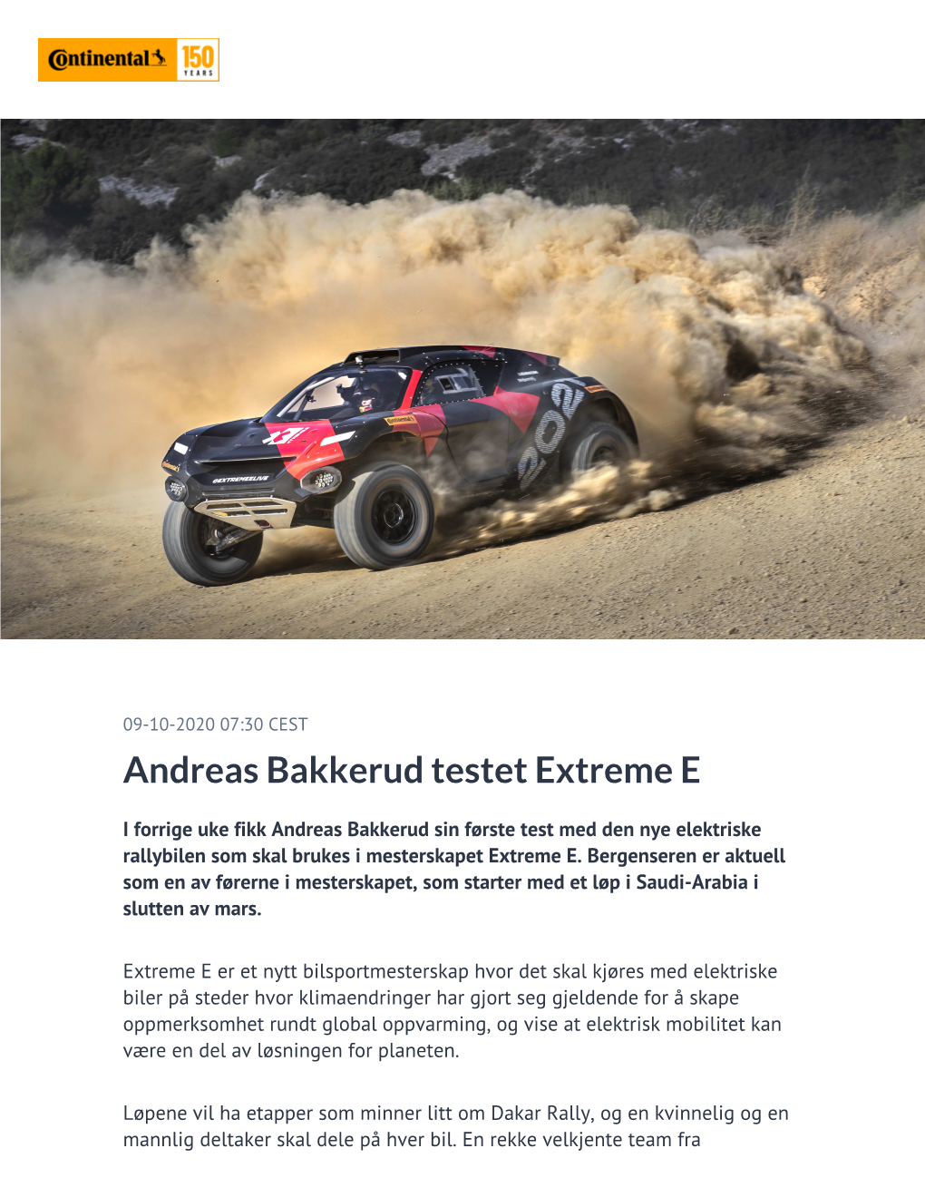 Andreas Bakkerud Testet Extreme E