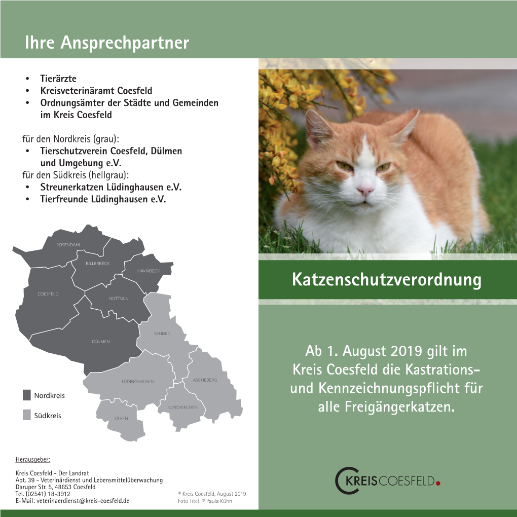 Katzenschutzverordnung Ihre Ansprechpartner