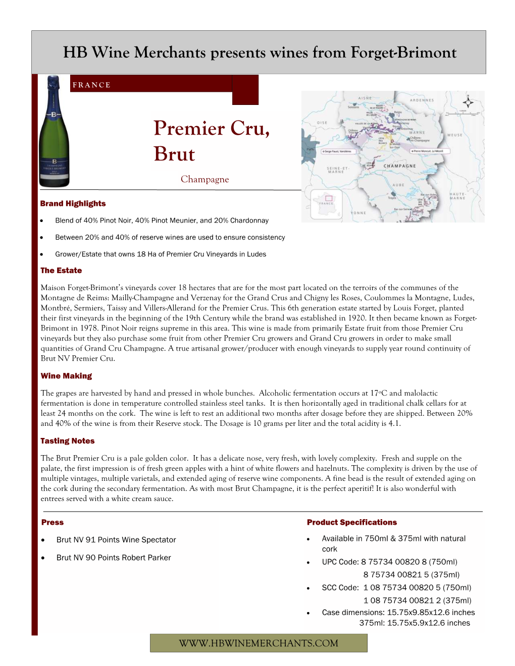 Premier Cru, Brut Champagne