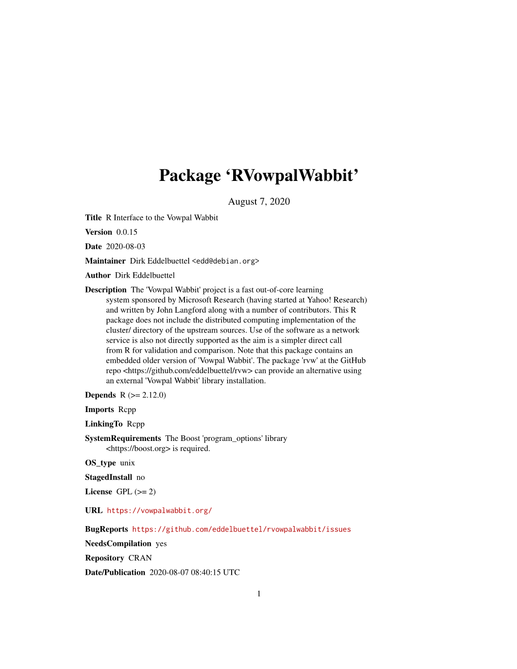 Package 'Rvowpalwabbit'