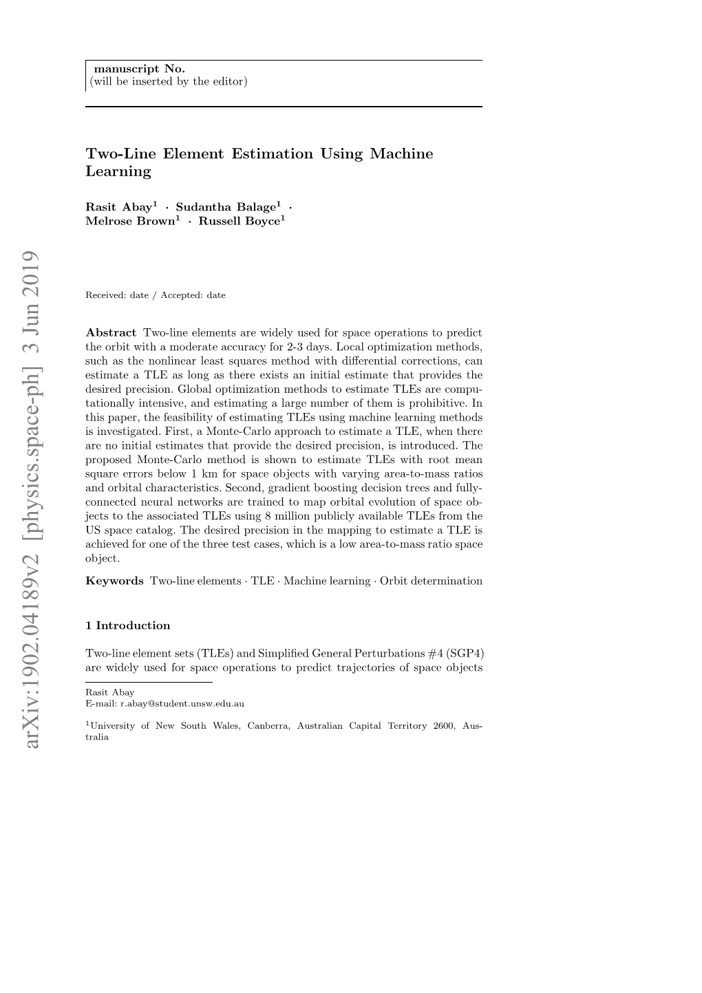 Two-Line Element Estimation Using Machine Learning 3