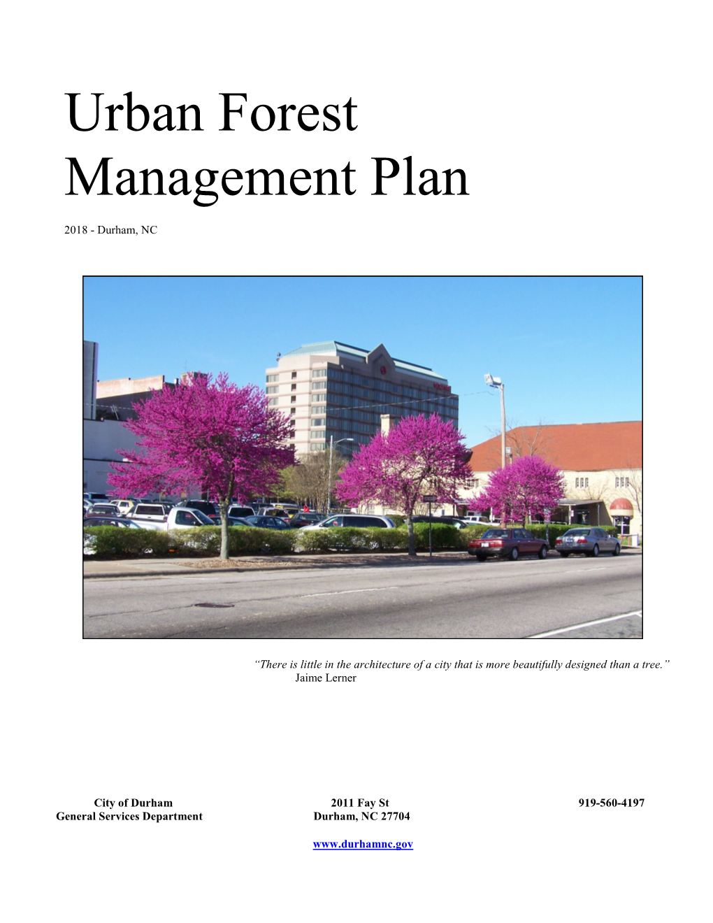 Urban Forest Management Plan