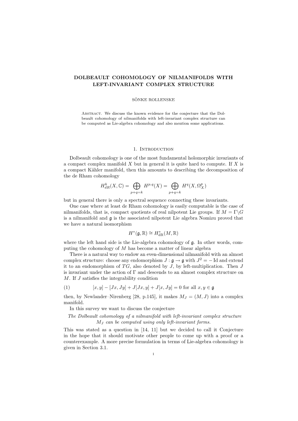 Dolbeault Cohomology of Nilmanifolds with Left-Invariant Complex Structure