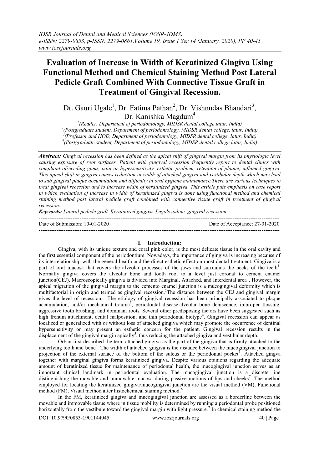 Evaluation of Increase in Width of Keratinized Gingiva Using