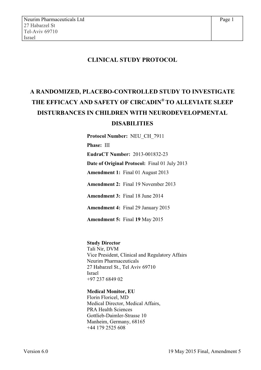 Page 1 Version 6.0 19 May 2015 Final, Amendment 5