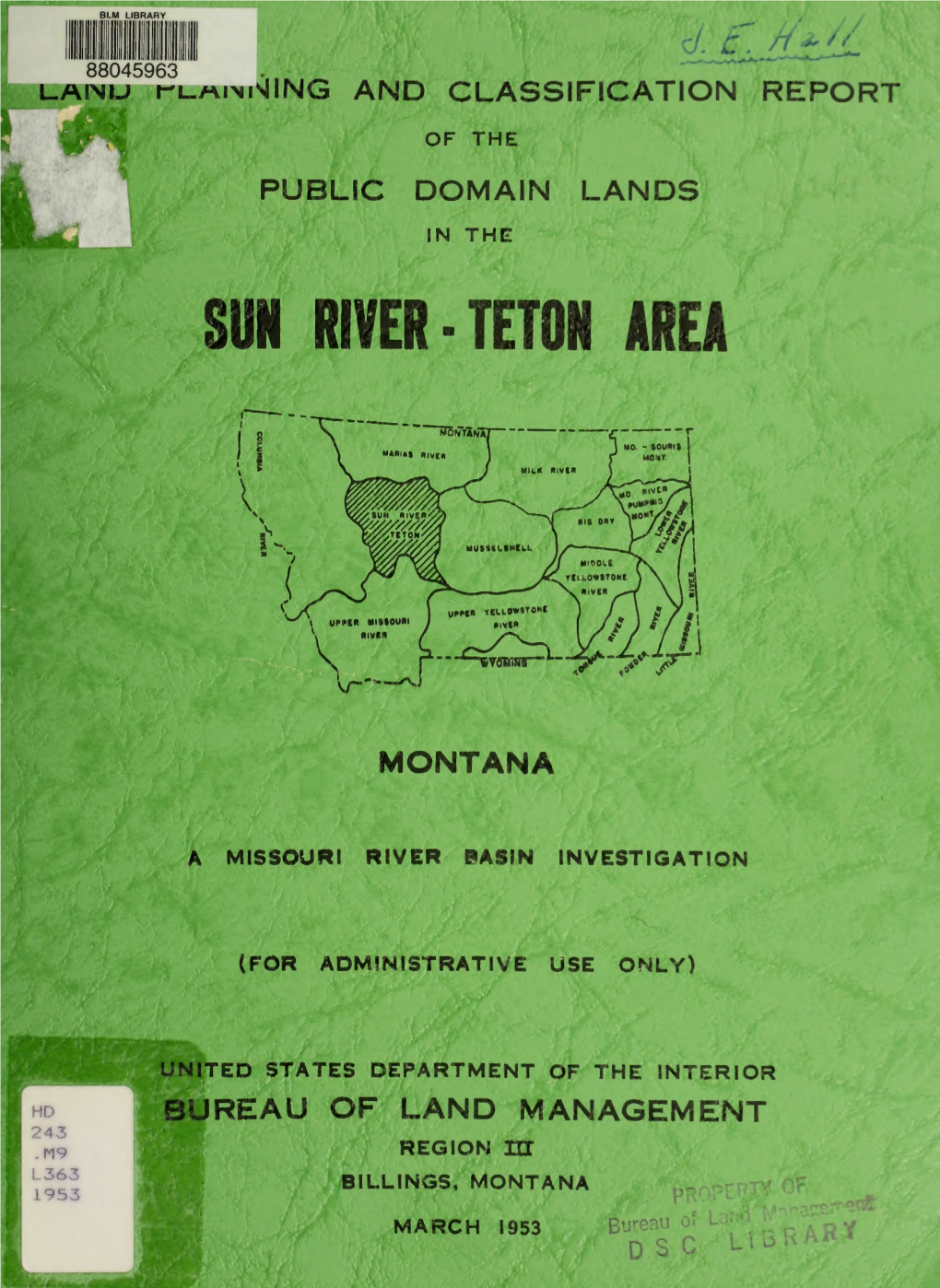 Land Planning and Classification Report of the Public Domain Lands In