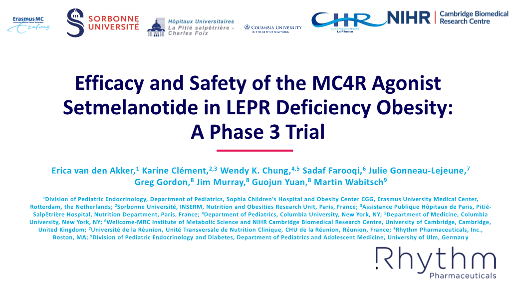 Efficacy and Safety of the MC4R Agonist Setmelanotide in LEPR Deficiency Obesity: a Phase 3 Trial