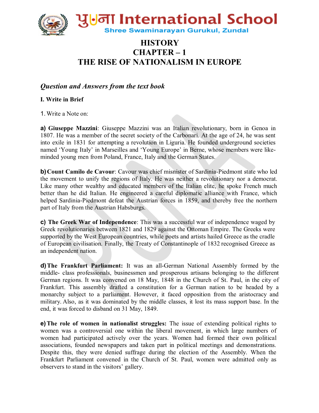 History Chapter – 1 the Rise of Nationalism in Europe