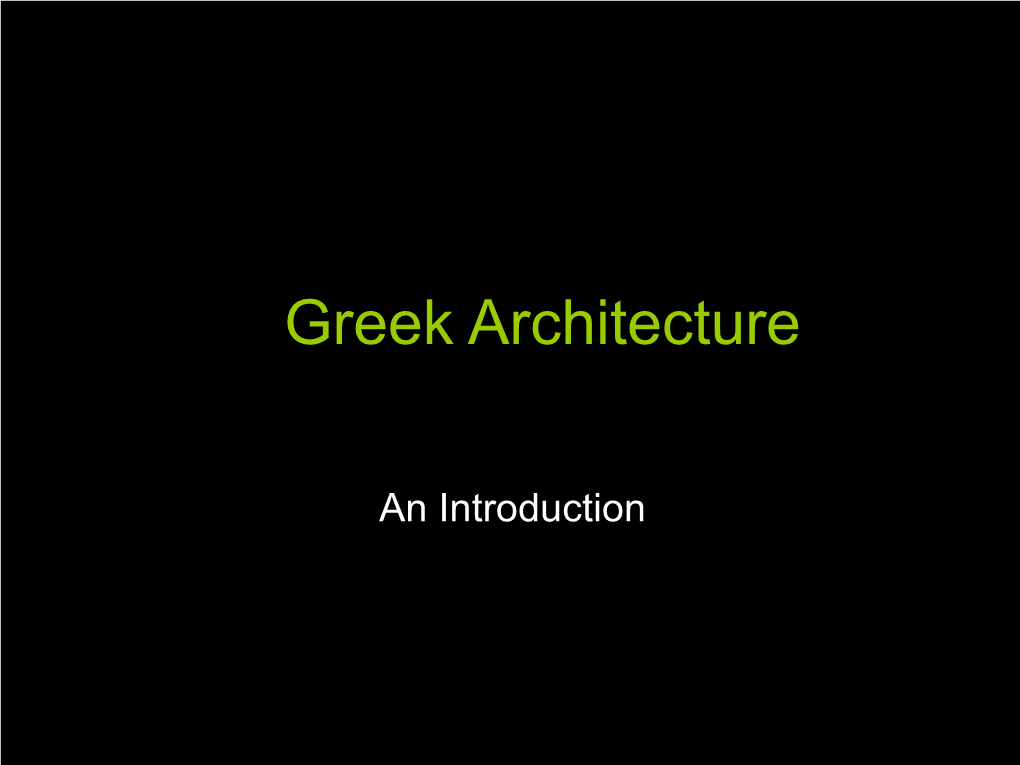 Greek Architecture