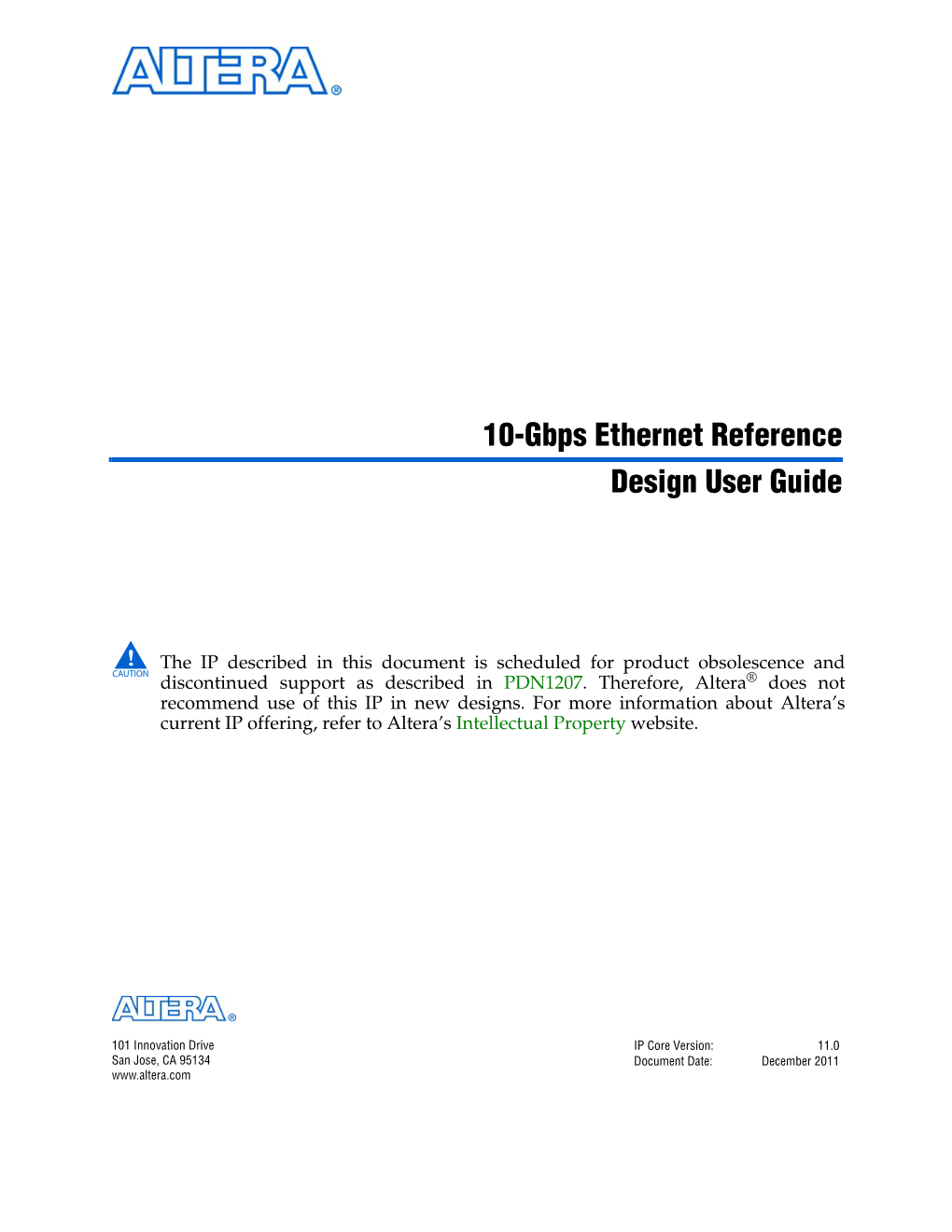 10-Gbps Ethernet Reference Design User Guide