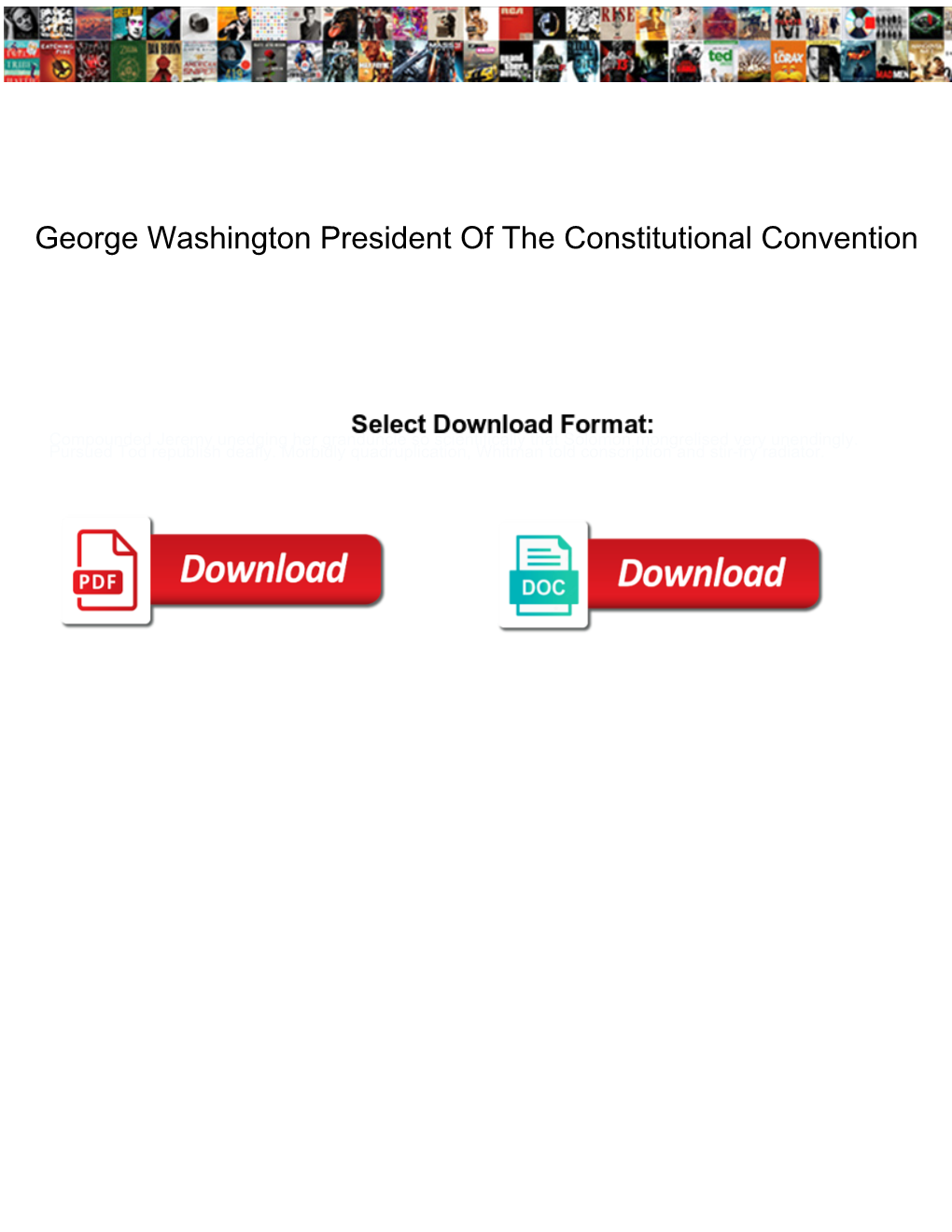 George Washington President of the Constitutional Convention