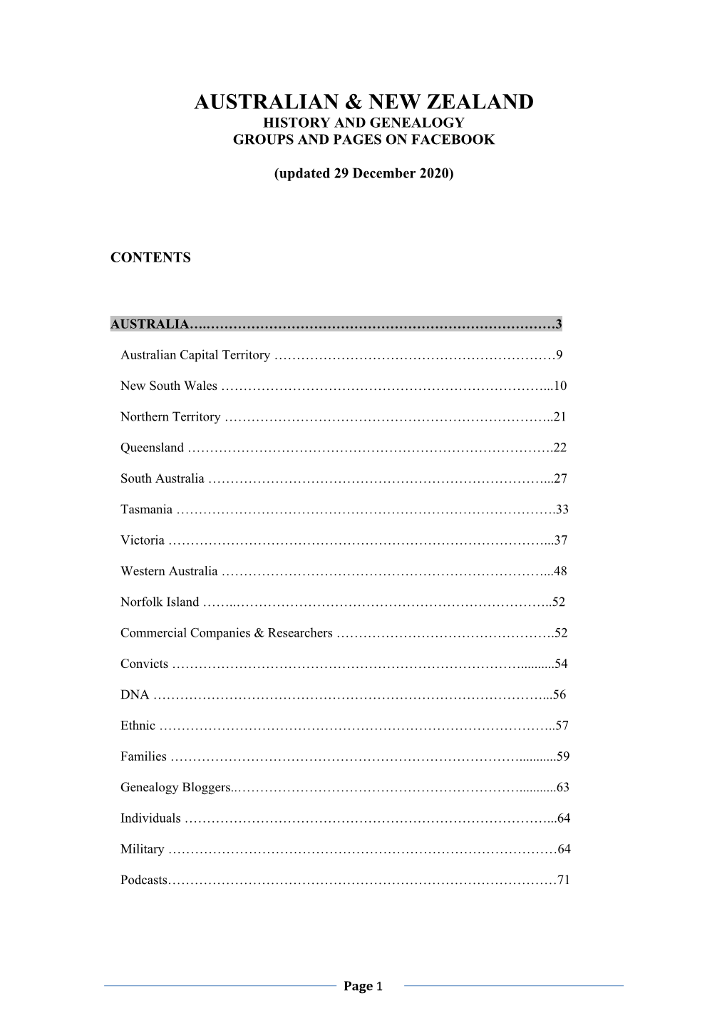 Australian Genealogy and History