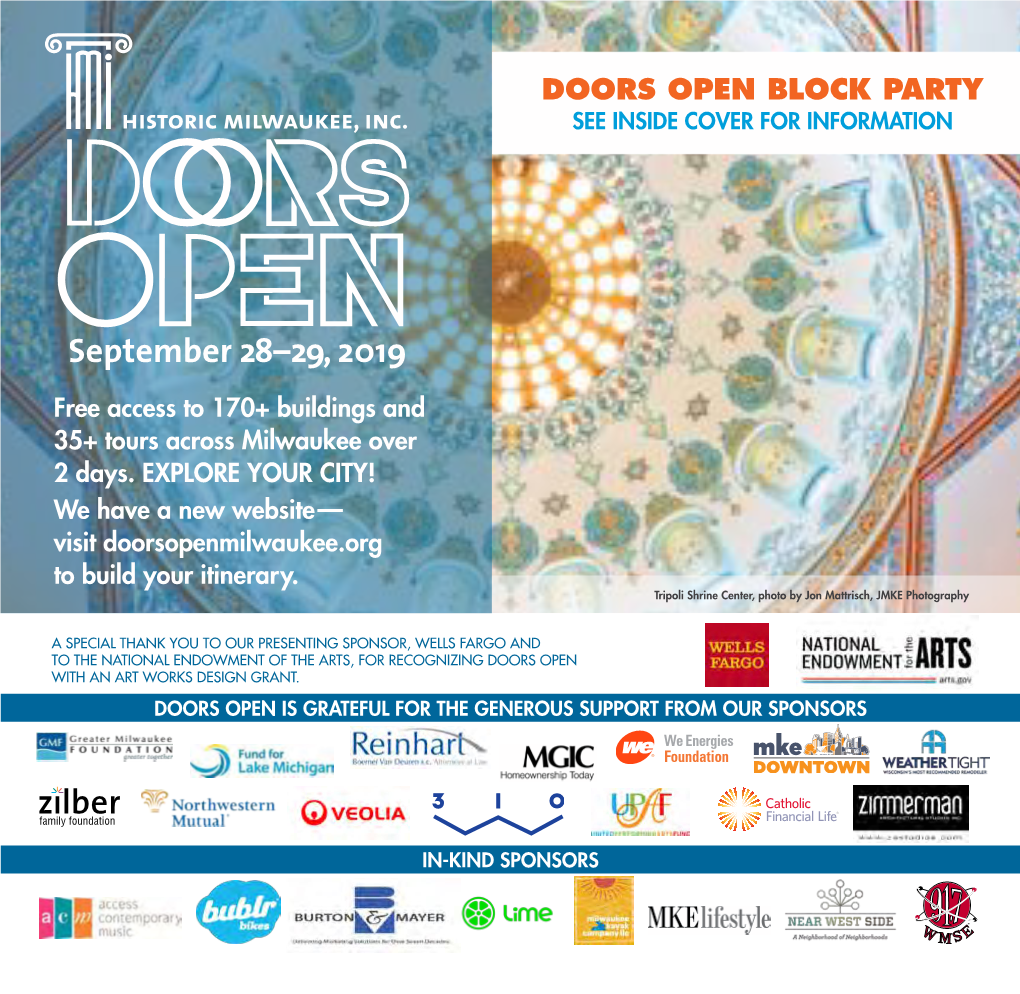 Doors Open Block Party See Inside Cover for Information