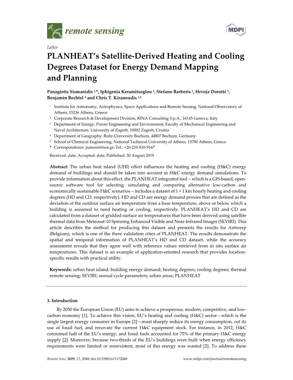 PLANHEAT's Satellite-Derived Heating and Cooling