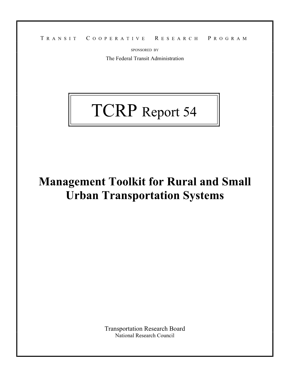 TCRP Report 54