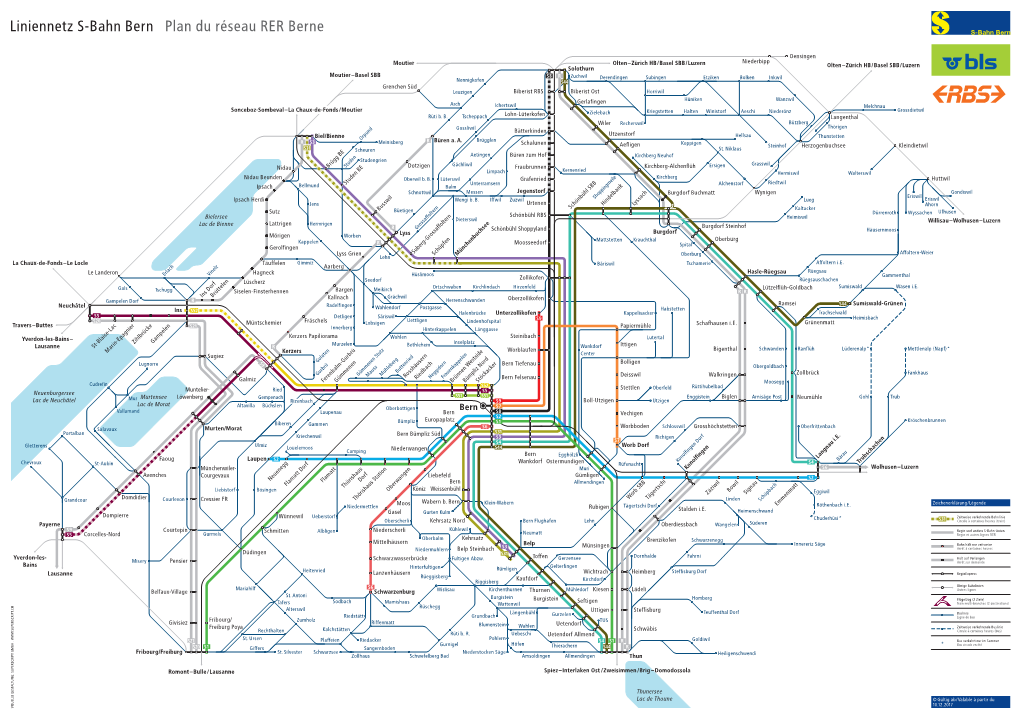 Liniennetz S-Bahn Bern Plan Du Réseau RER Berne
