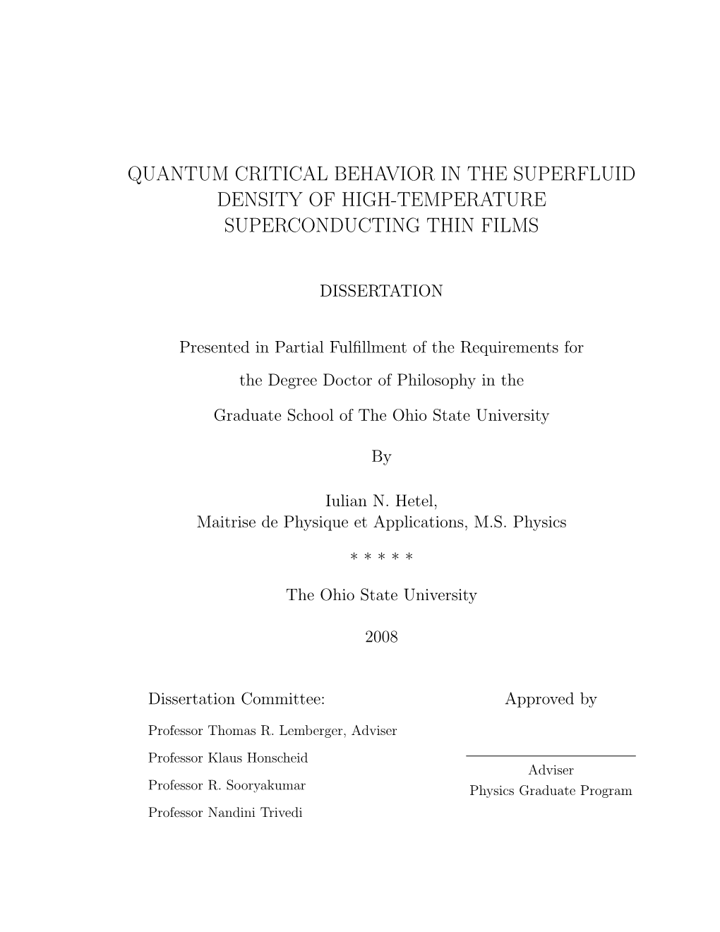 Quantum Critical Behavior in the Superfluid Density of High-Temperature Superconducting Thin Films