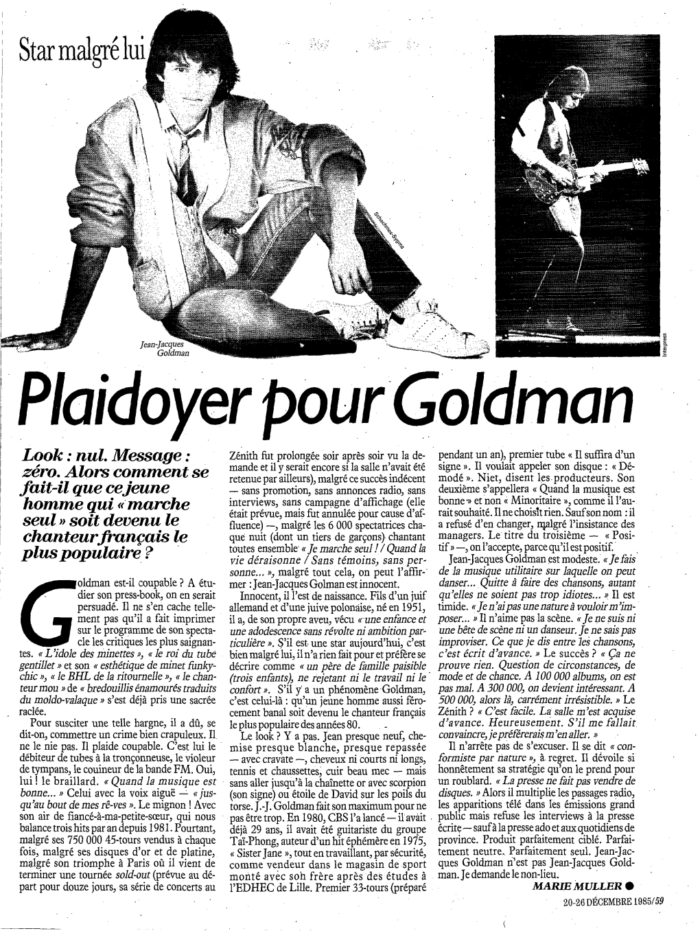 Plaidoyer Pour Goldman Look : Nul