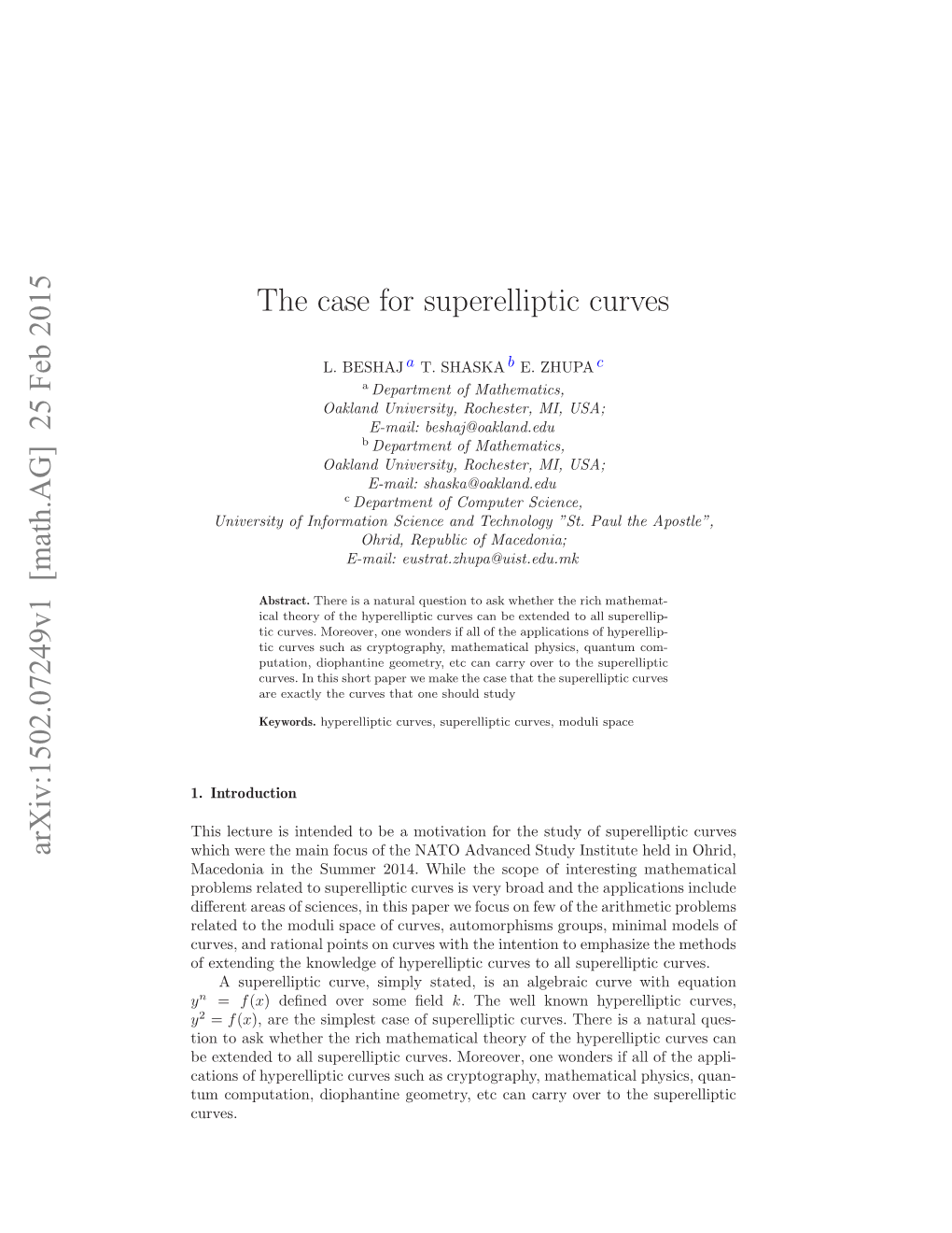 The Case for Superelliptic Curves