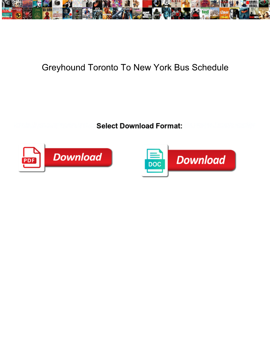 Greyhound Toronto to New York Bus Schedule