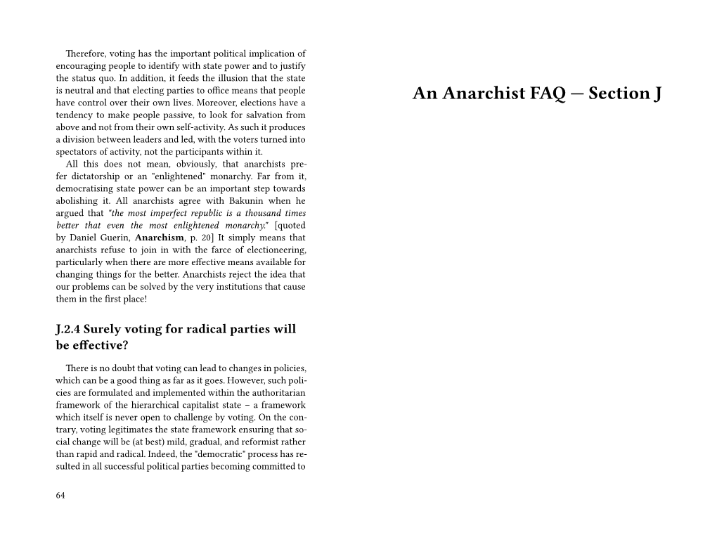 An Anarchist FAQ — Section J Tendency to Make People Passive, to Look for Salvation from Above and Not from Their Own Self-Activity