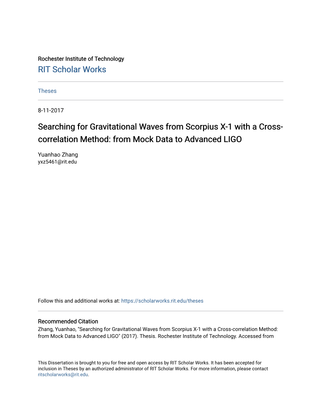 Searching for Gravitational Waves from Scorpius X-1 with a Cross- Correlation Method: from Mock Data to Advanced LIGO