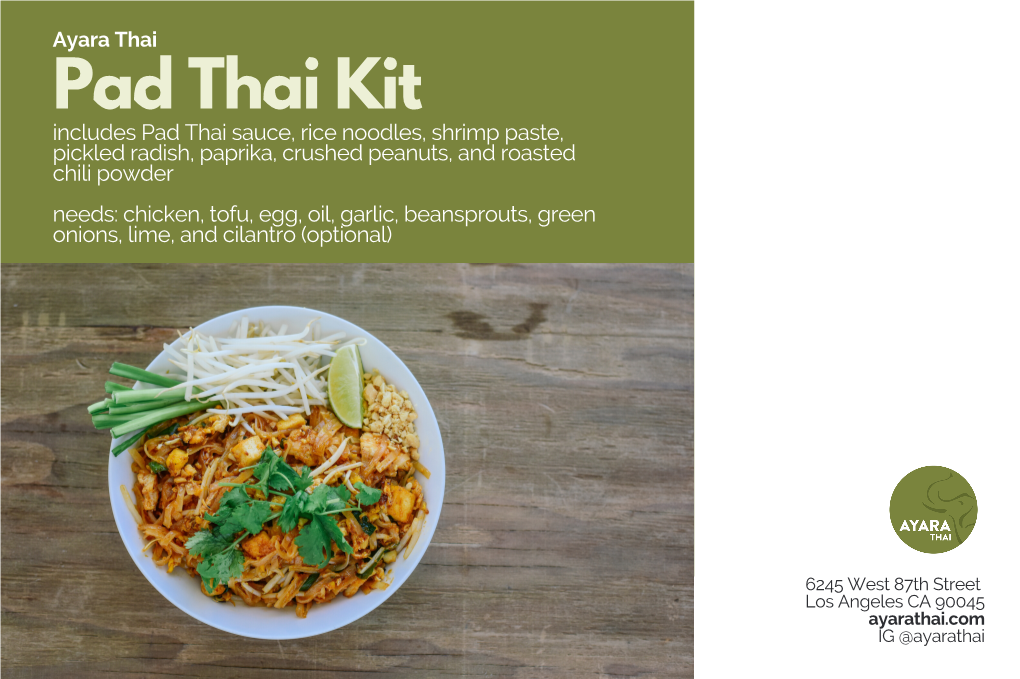 Pad Thai Recipe Serves 1-2 People