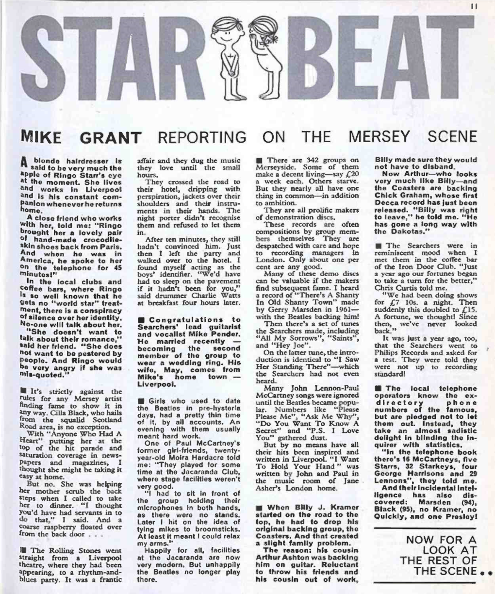 Mike Grant Reporting on the Mersey Scene